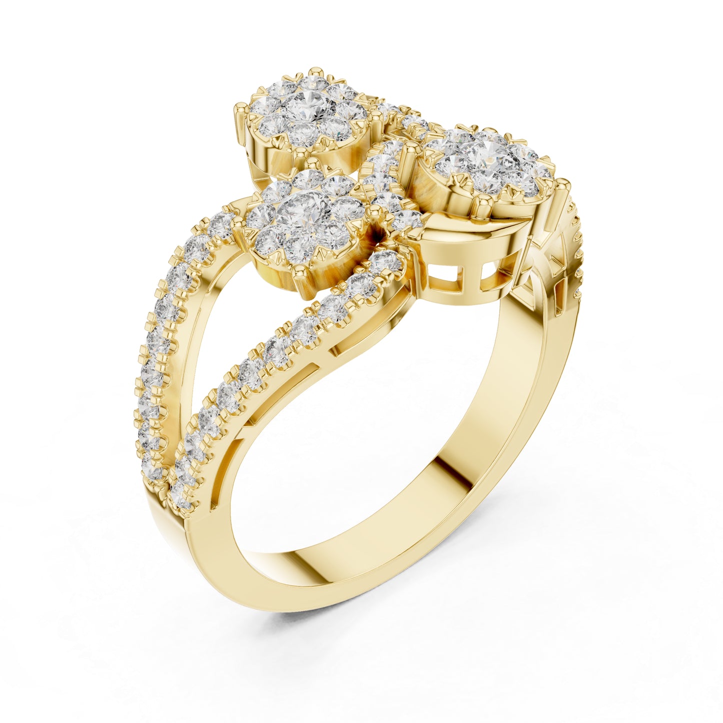 18K White Gold Round Lab-Grown Diamond Drop Ring for Women | Everyday Wear | Pure Carat