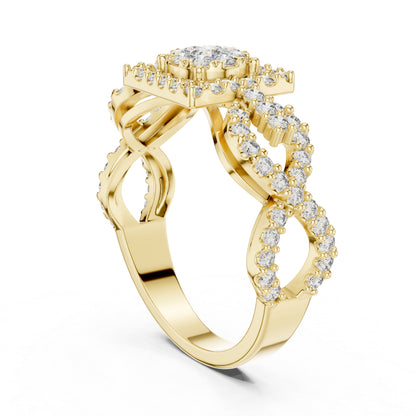 14K Rose Gold Round Lab-Grown Diamond Bridal Ring for Women | Pure Carat