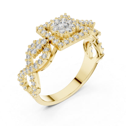 14K Rose Gold Round Lab-Grown Diamond Bridal Ring for Women | Pure Carat
