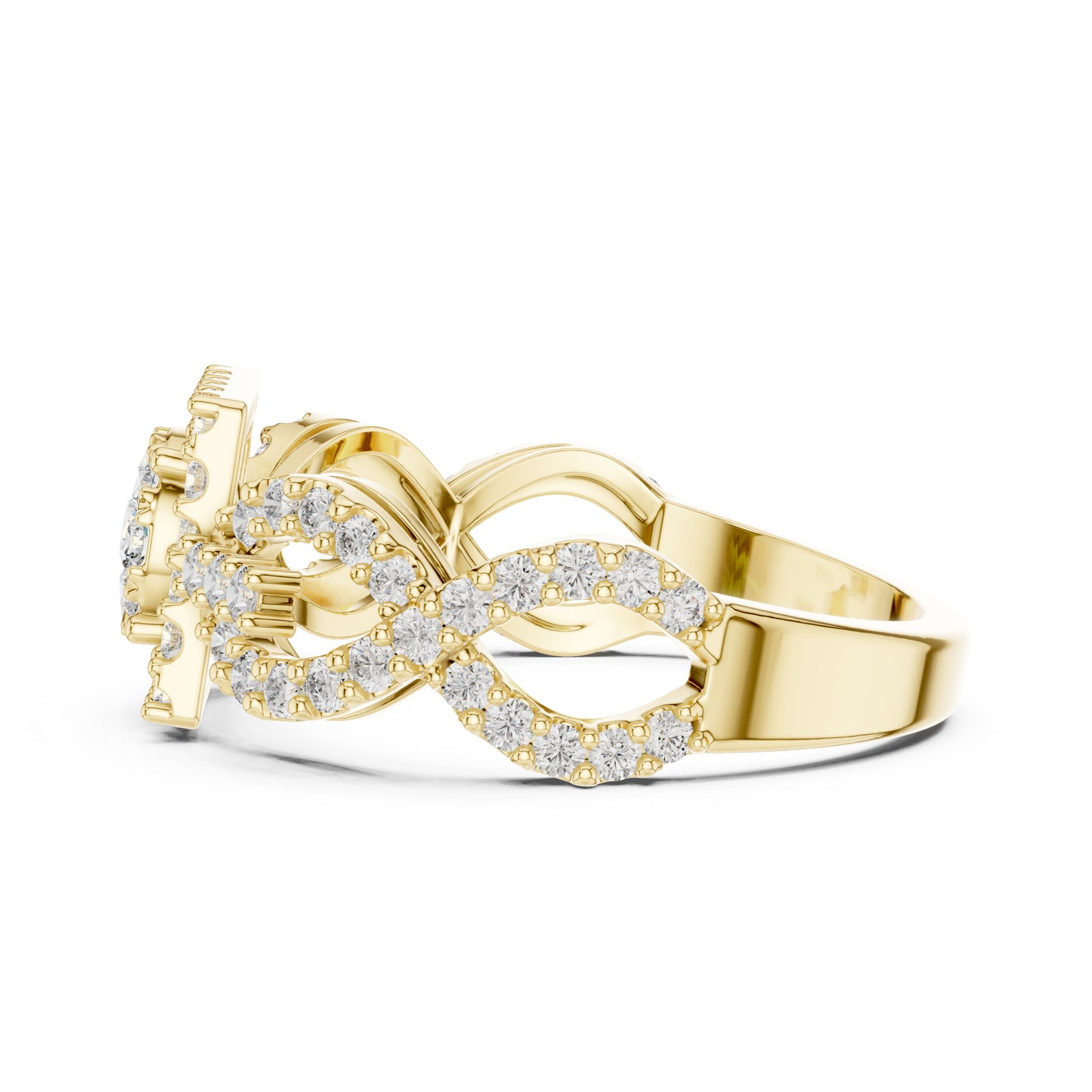 14K Rose Gold Round Lab-Grown Diamond Bridal Ring for Women | Pure Carat