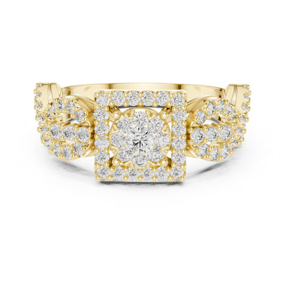 14K Rose Gold Round Lab-Grown Diamond Bridal Ring for Women | Pure Carat