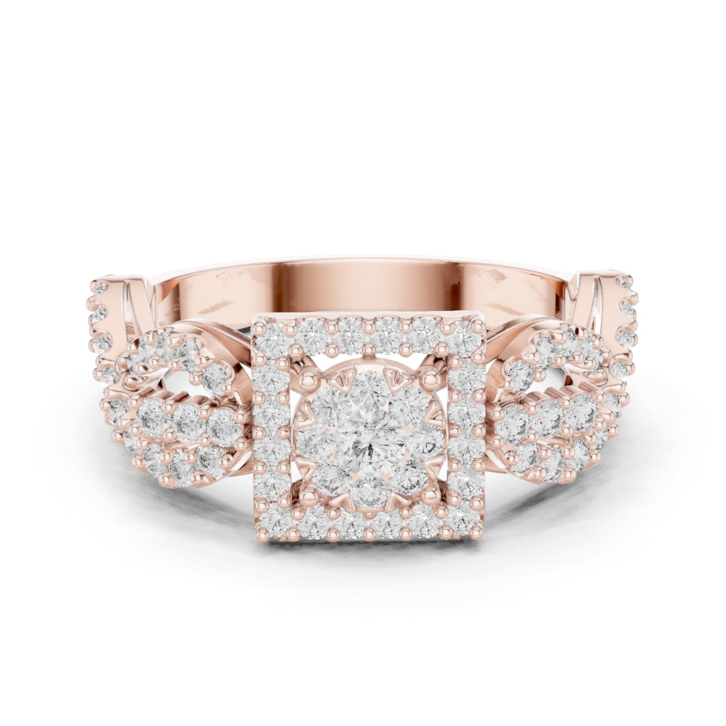 14K Rose Gold Round Lab-Grown Diamond Bridal Ring for Women | Pure Carat