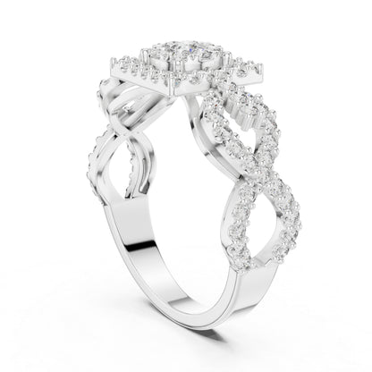 14K Rose Gold Round Lab-Grown Diamond Bridal Ring for Women | Pure Carat