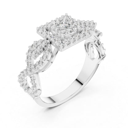 14K Rose Gold Round Lab-Grown Diamond Bridal Ring for Women | Pure Carat