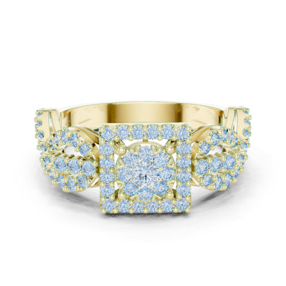 14K Rose Gold Round Lab-Grown Diamond Bridal Ring for Women | Pure Carat