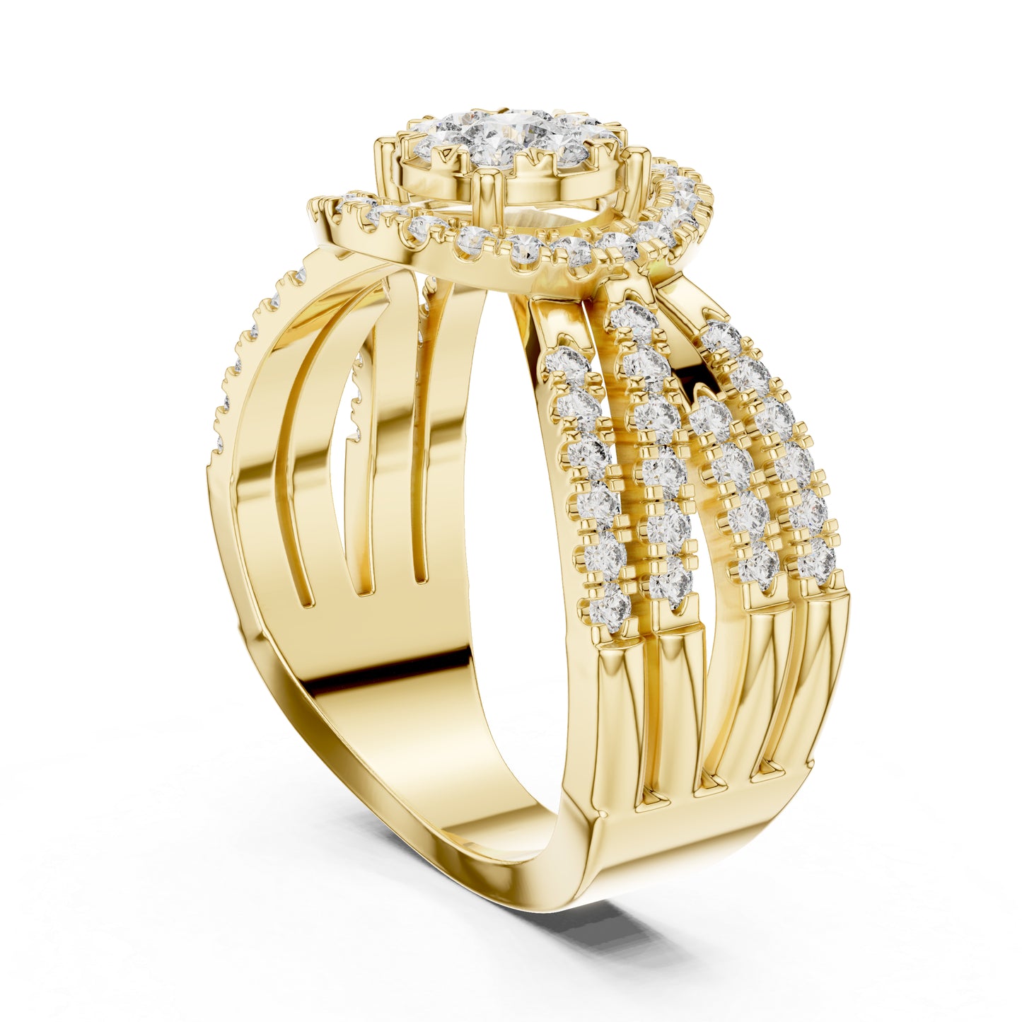 18K White Gold Round Lab-Grown Diamond Stud Ring for Women | Anniversary Gift | Pure Carat