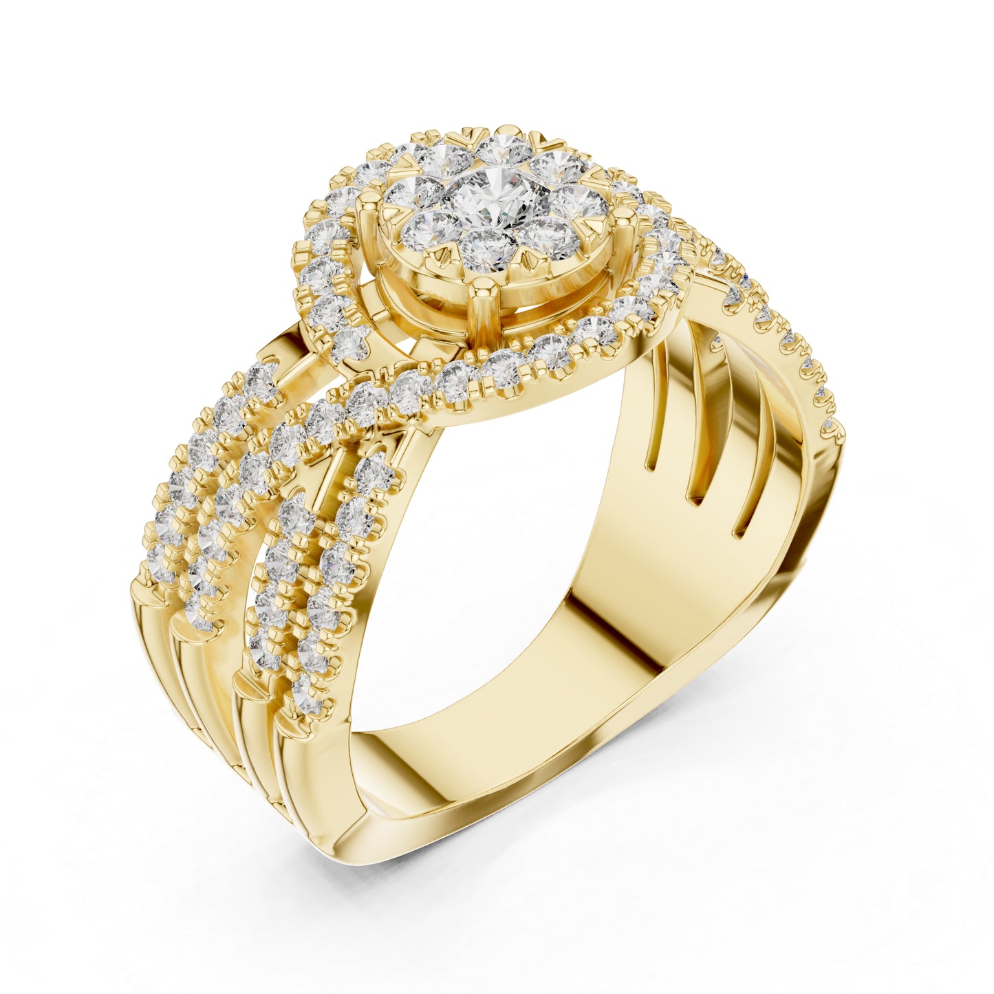 18K White Gold Round Lab-Grown Diamond Stud Ring for Women | Anniversary Gift | Pure Carat