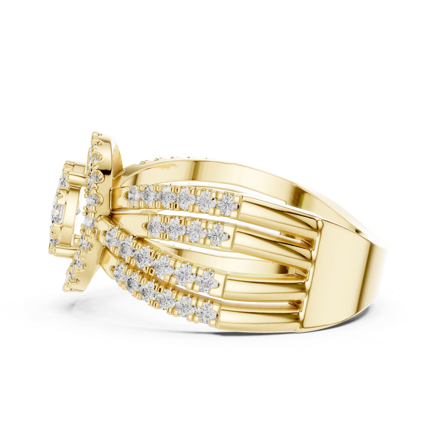 18K White Gold Round Lab-Grown Diamond Stud Ring for Women | Anniversary Gift | Pure Carat