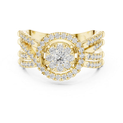 18K White Gold Round Lab-Grown Diamond Stud Ring for Women | Anniversary Gift | Pure Carat