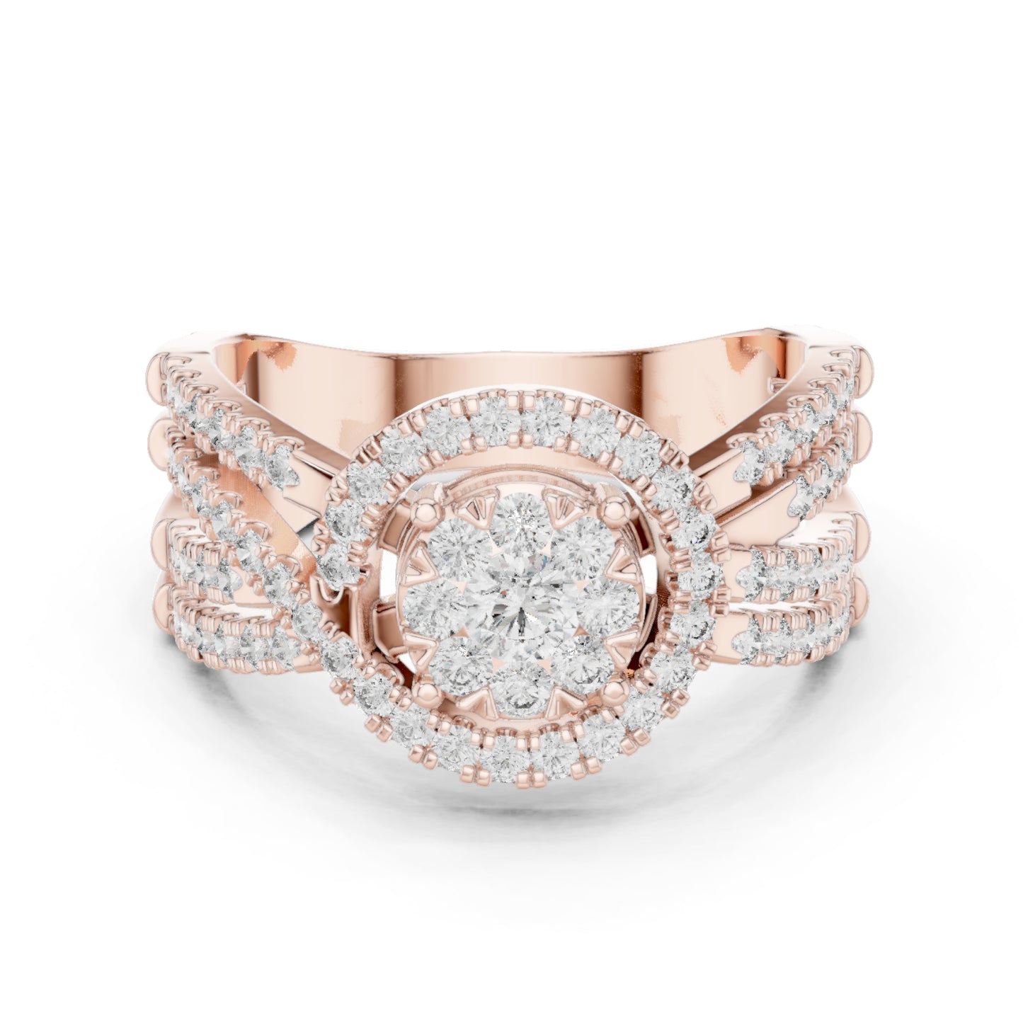 18K White Gold Round Lab-Grown Diamond Stud Ring for Women | Anniversary Gift | Pure Carat