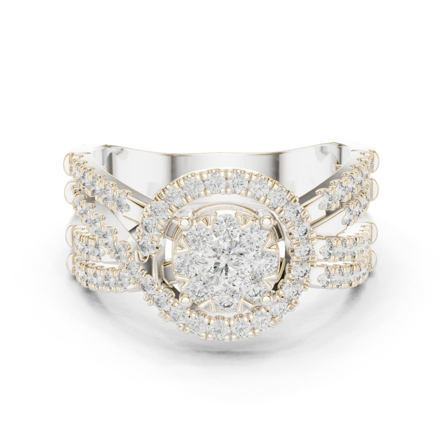 18K White Gold Round Lab-Grown Diamond Stud Ring for Women | Anniversary Gift | Pure Carat