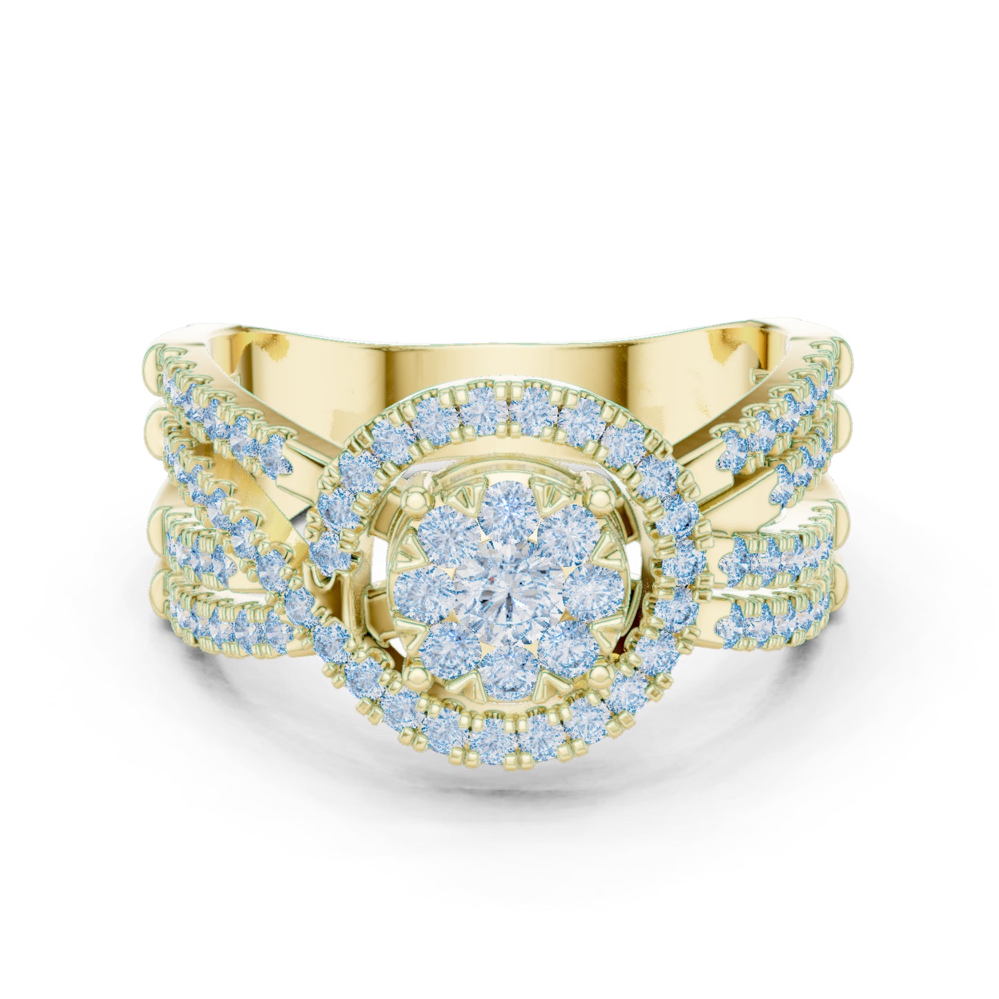 18K White Gold Round Lab-Grown Diamond Stud Ring for Women | Anniversary Gift | Pure Carat