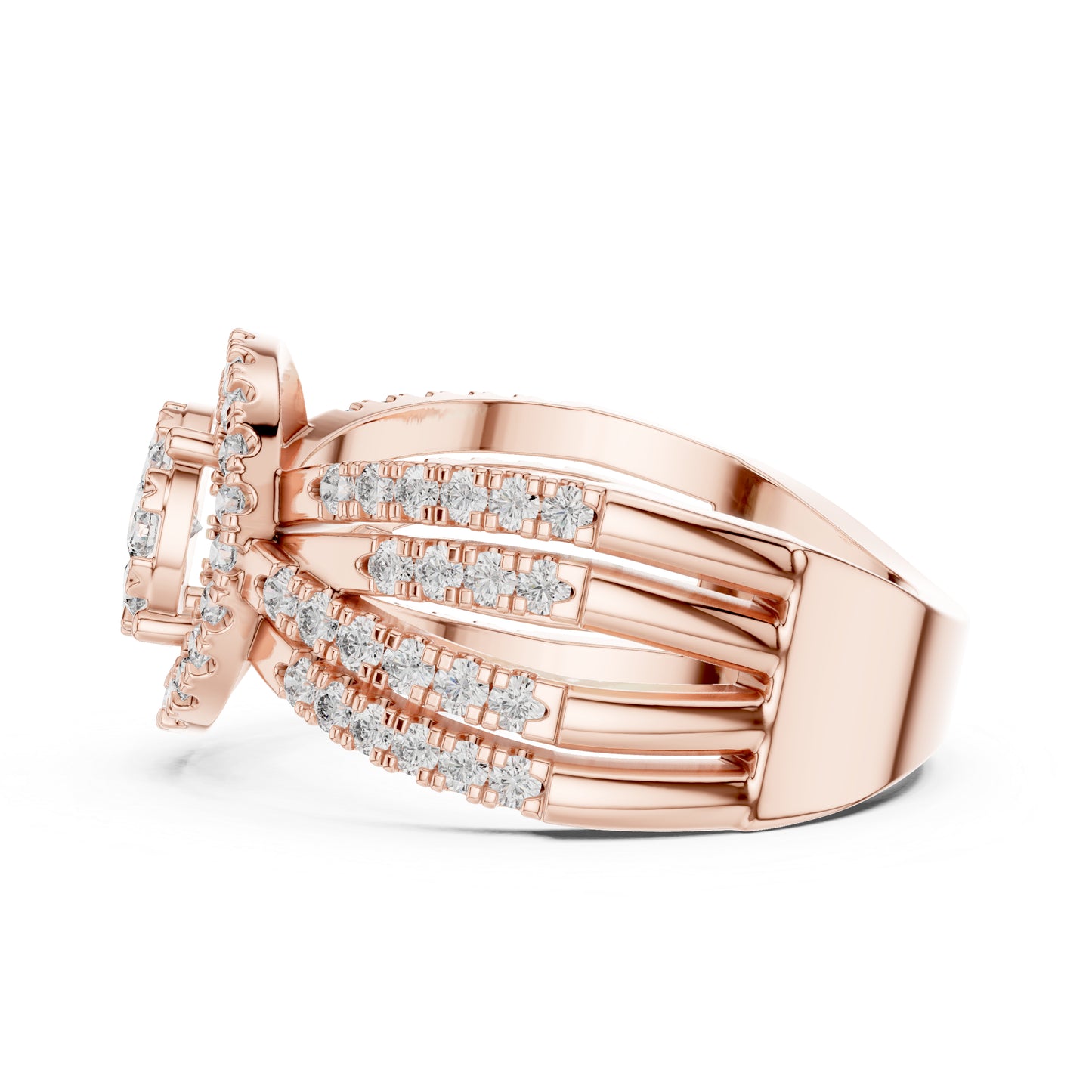 18K White Gold Round Lab-Grown Diamond Stud Ring for Women | Anniversary Gift | Pure Carat