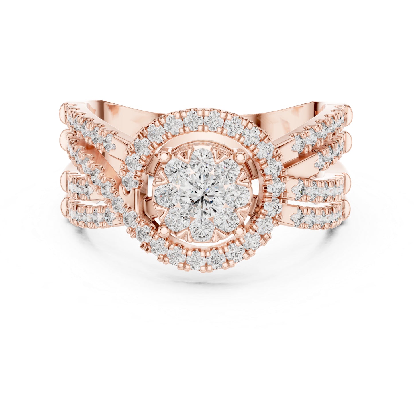 18K White Gold Round Lab-Grown Diamond Stud Ring for Women | Anniversary Gift | Pure Carat