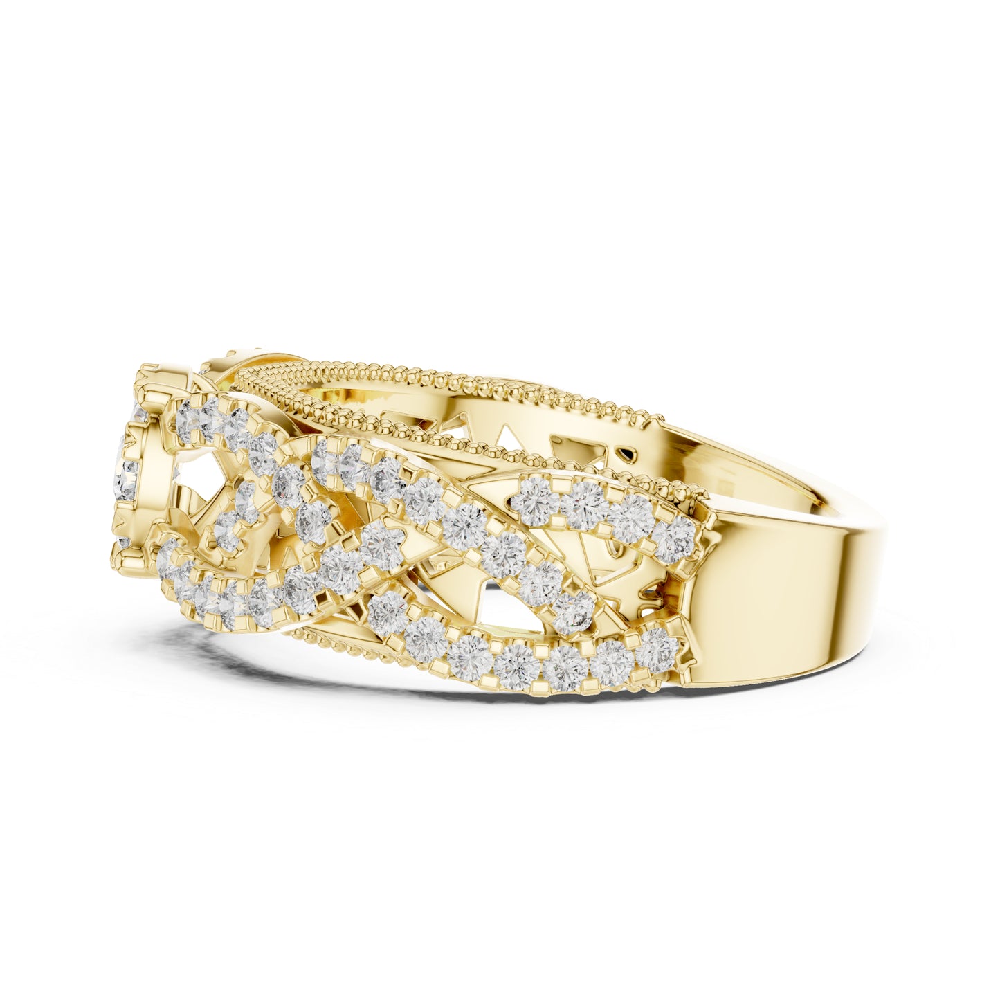 14K Yellow Gold Round Lab-Grown Diamond Solitaire Wedding Ring for Women | Pure Carat