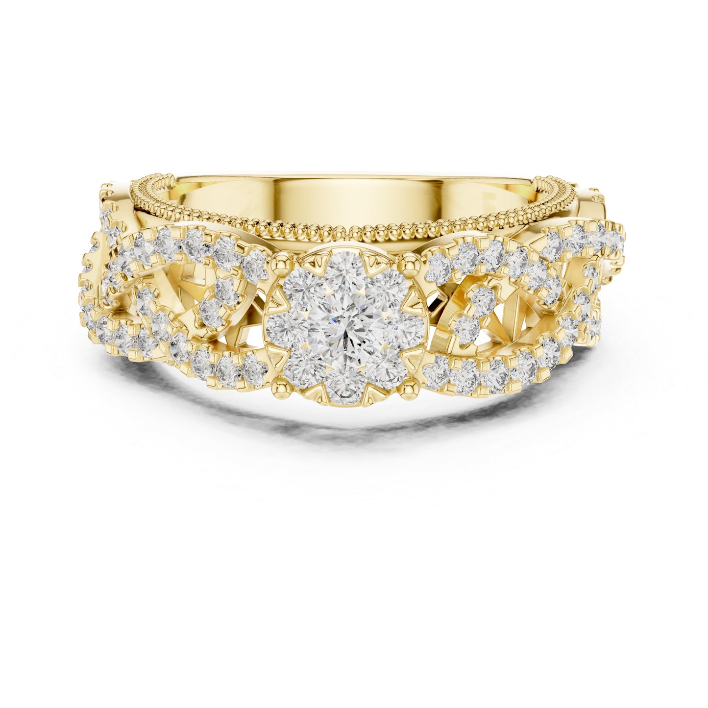 14K Yellow Gold Round Lab-Grown Diamond Solitaire Wedding Ring for Women | Pure Carat