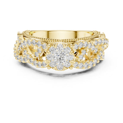 14K Yellow Gold Round Lab-Grown Diamond Solitaire Wedding Ring for Women | Pure Carat