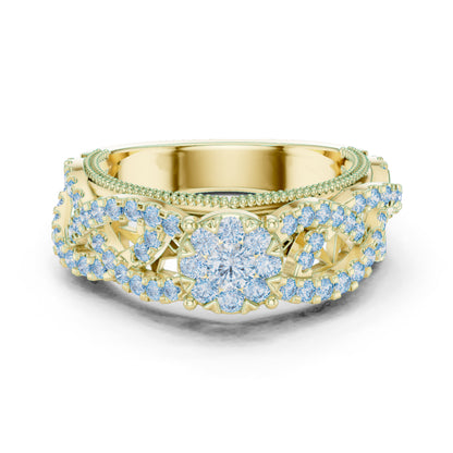 14K Yellow Gold Round Lab-Grown Diamond Solitaire Wedding Ring for Women | Pure Carat