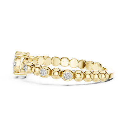 18K Yellow Gold Round Lab-Grown Diamond Ring for Women | Party Wear | Pure Carat