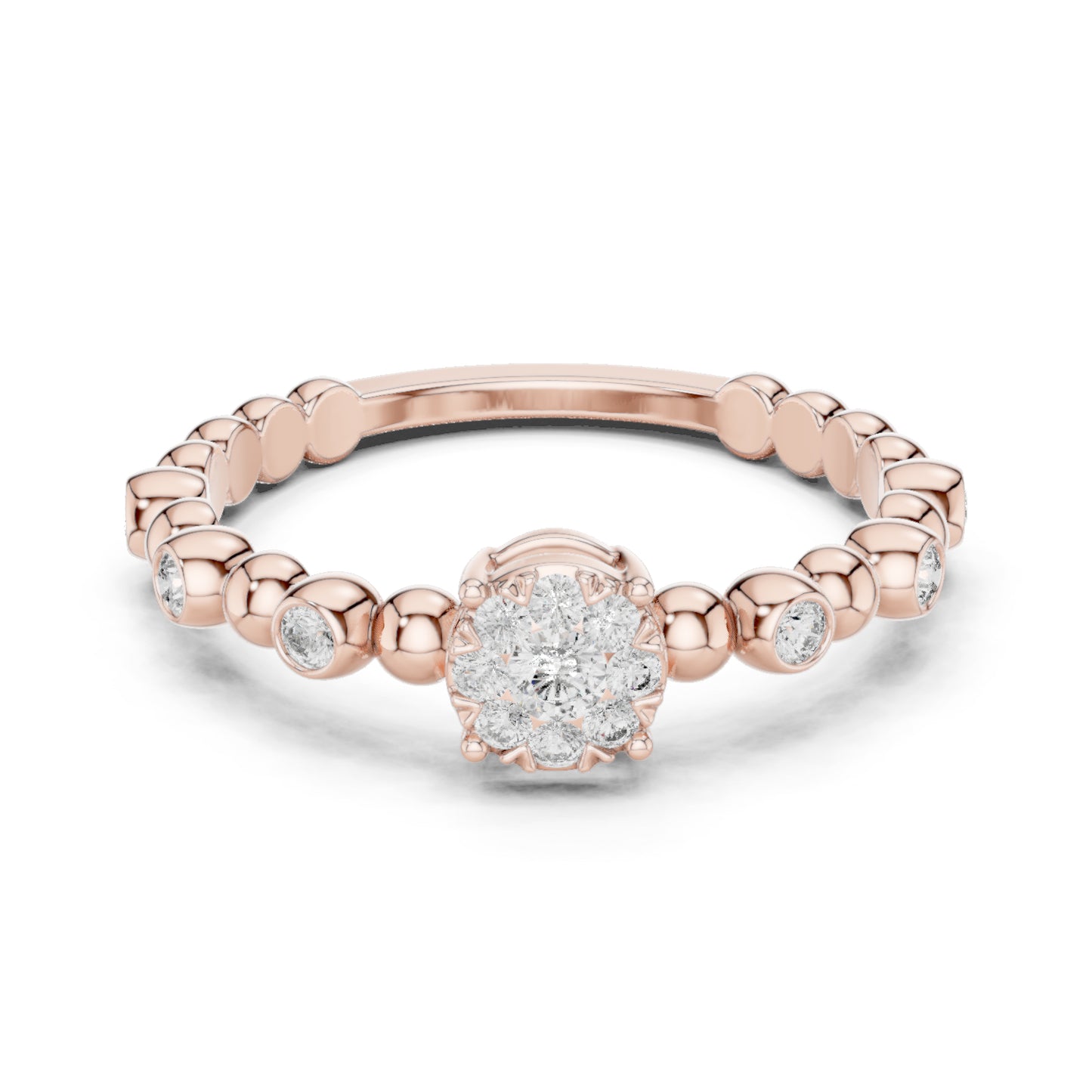 18K Yellow Gold Round Lab-Grown Diamond Ring for Women | Party Wear | Pure Carat