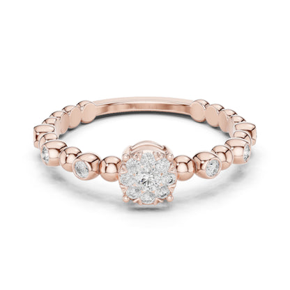 18K Yellow Gold Round Lab-Grown Diamond Ring for Women | Party Wear | Pure Carat