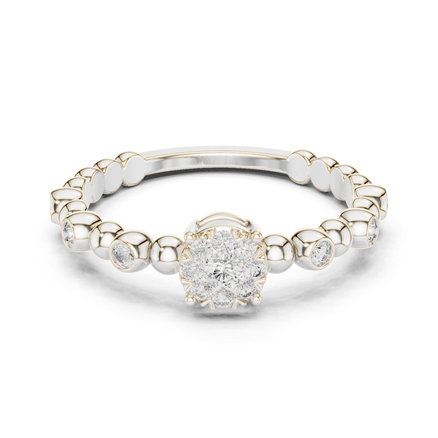 18K Yellow Gold Round Lab-Grown Diamond Ring for Women | Party Wear | Pure Carat