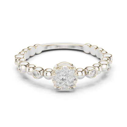 18K Yellow Gold Round Lab-Grown Diamond Ring for Women | Party Wear | Pure Carat