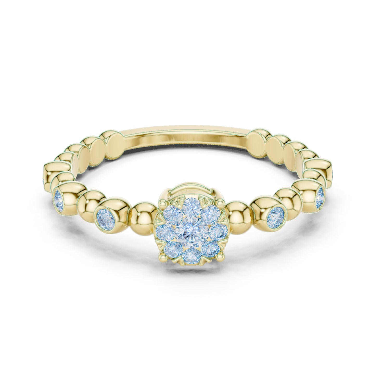 18K Yellow Gold Round Lab-Grown Diamond Ring for Women | Party Wear | Pure Carat