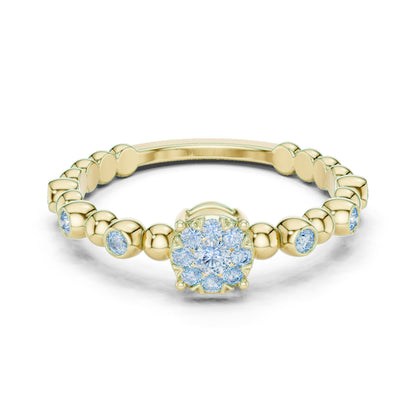 18K Yellow Gold Round Lab-Grown Diamond Ring for Women | Party Wear | Pure Carat