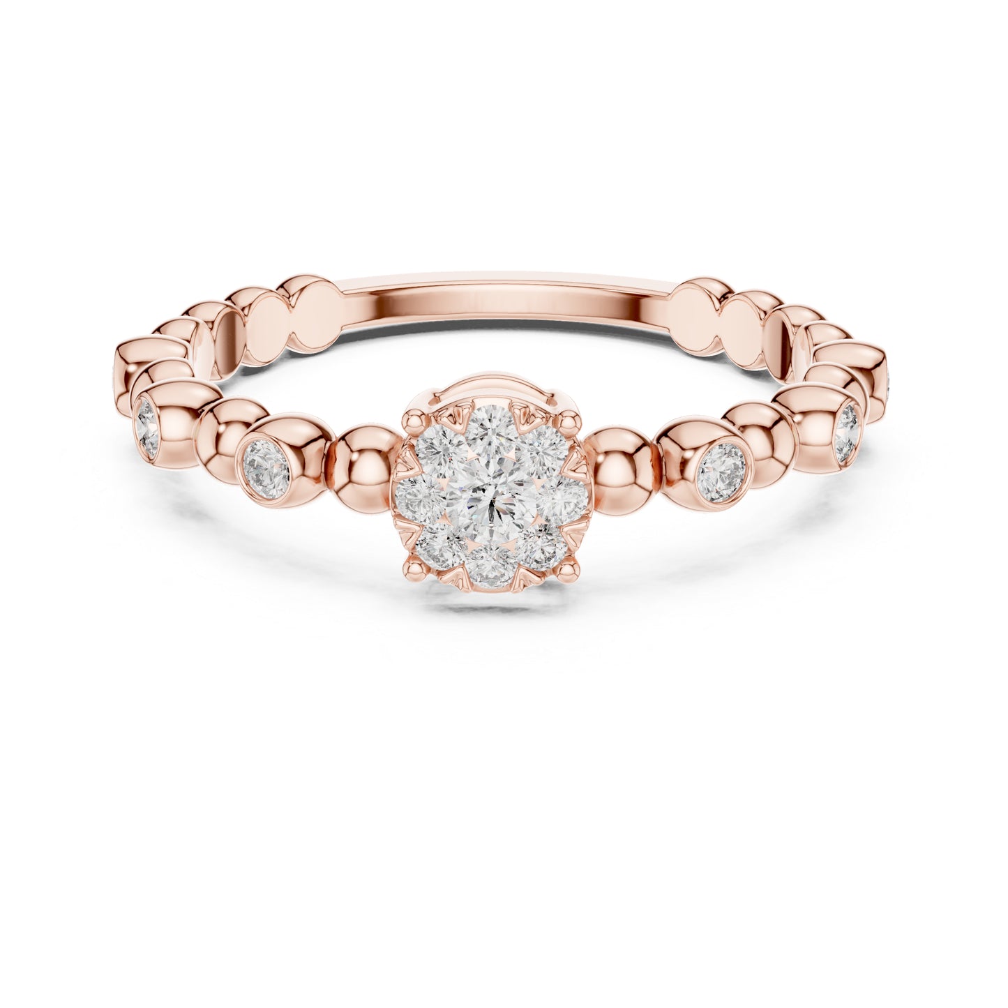 18K Yellow Gold Round Lab-Grown Diamond Ring for Women | Party Wear | Pure Carat