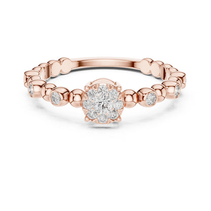 18K Yellow Gold Round Lab-Grown Diamond Ring for Women | Party Wear | Pure Carat