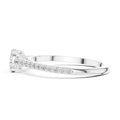 18K White Gold Round Lab-Grown Diamond Ring for Women | Everyday Wear | Pure Carat