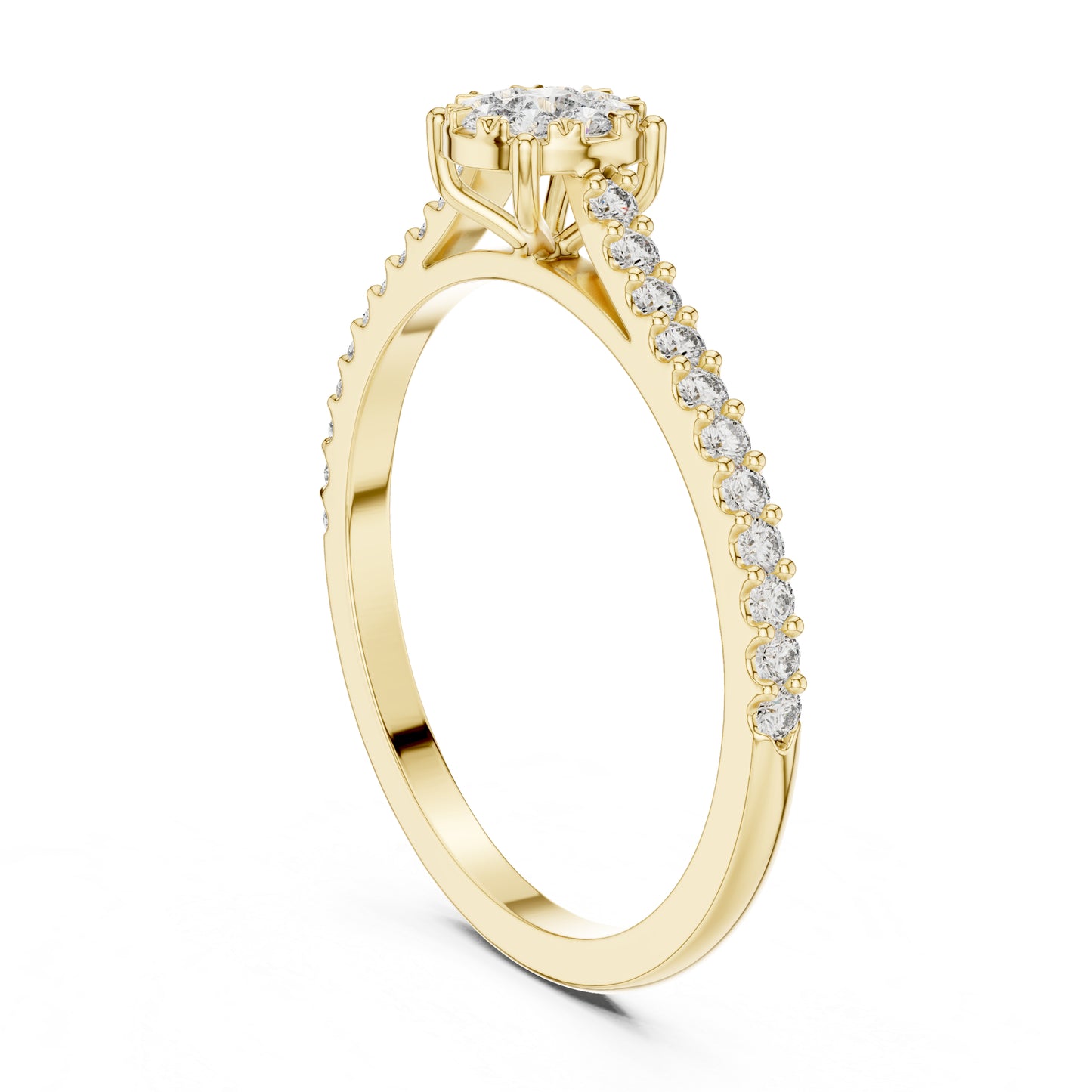 18K White Gold Round Lab-Grown Diamond Ring for Women | Everyday Wear | Pure Carat