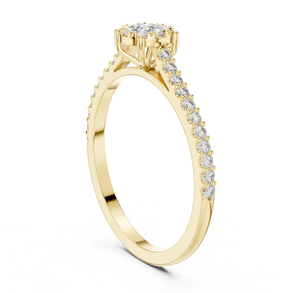 18K White Gold Round Lab-Grown Diamond Ring for Women | Everyday Wear | Pure Carat