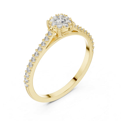 18K White Gold Round Lab-Grown Diamond Ring for Women | Everyday Wear | Pure Carat