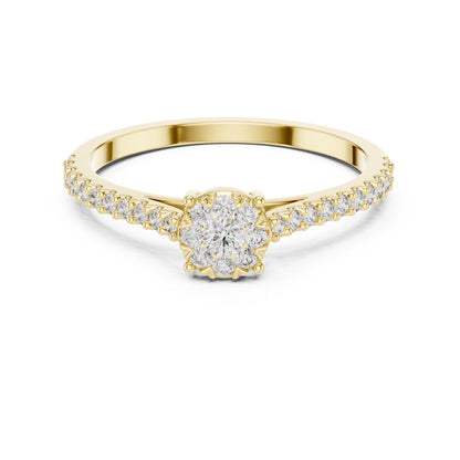 18K White Gold Round Lab-Grown Diamond Ring for Women | Everyday Wear | Pure Carat
