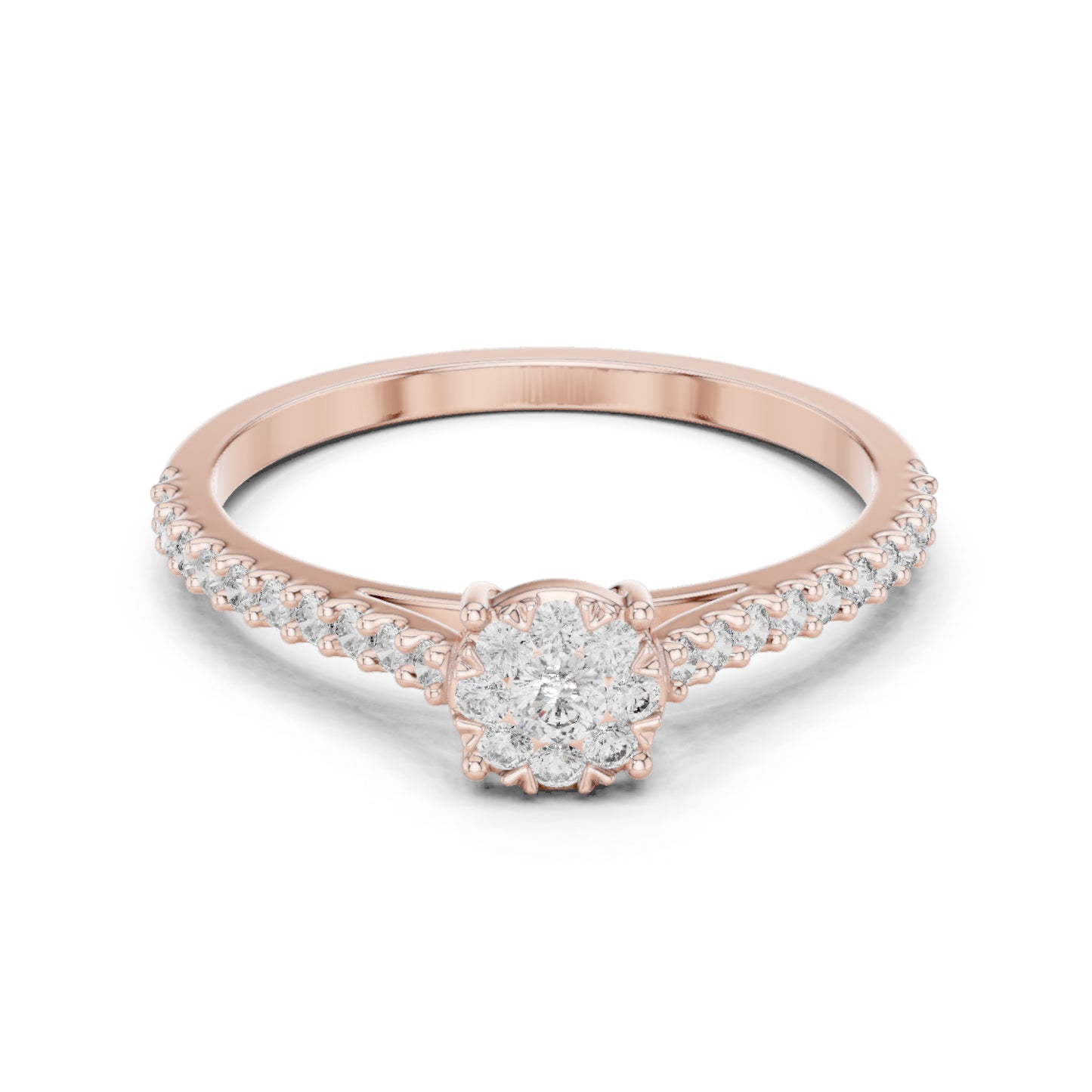 18K White Gold Round Lab-Grown Diamond Ring for Women | Everyday Wear | Pure Carat