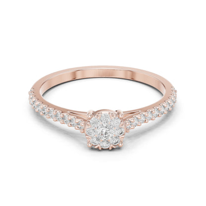 18K White Gold Round Lab-Grown Diamond Ring for Women | Everyday Wear | Pure Carat