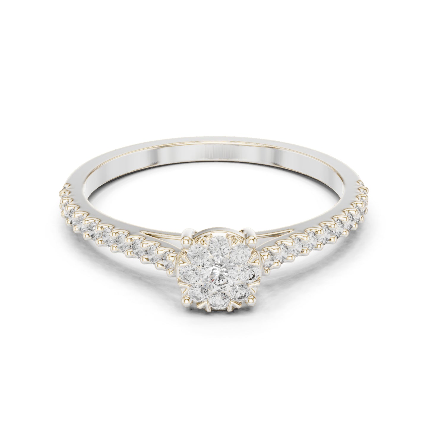 18K White Gold Round Lab-Grown Diamond Ring for Women | Everyday Wear | Pure Carat