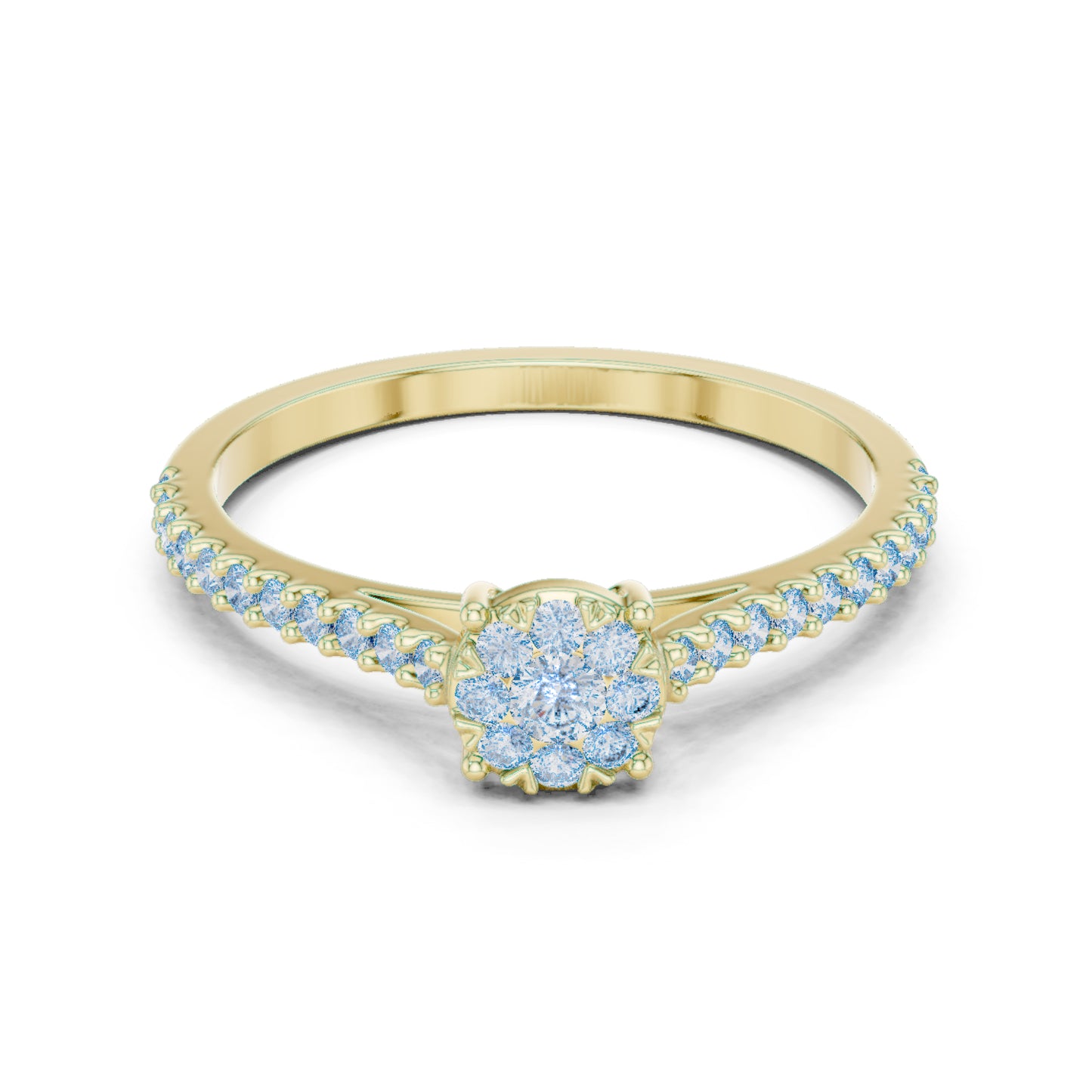 18K White Gold Round Lab-Grown Diamond Ring for Women | Everyday Wear | Pure Carat