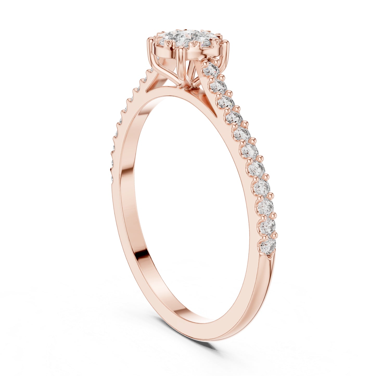 18K White Gold Round Lab-Grown Diamond Ring for Women | Everyday Wear | Pure Carat