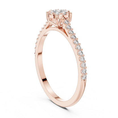 18K White Gold Round Lab-Grown Diamond Ring for Women | Everyday Wear | Pure Carat