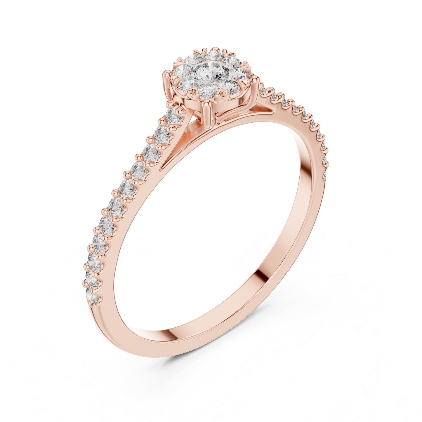 18K White Gold Round Lab-Grown Diamond Ring for Women | Everyday Wear | Pure Carat