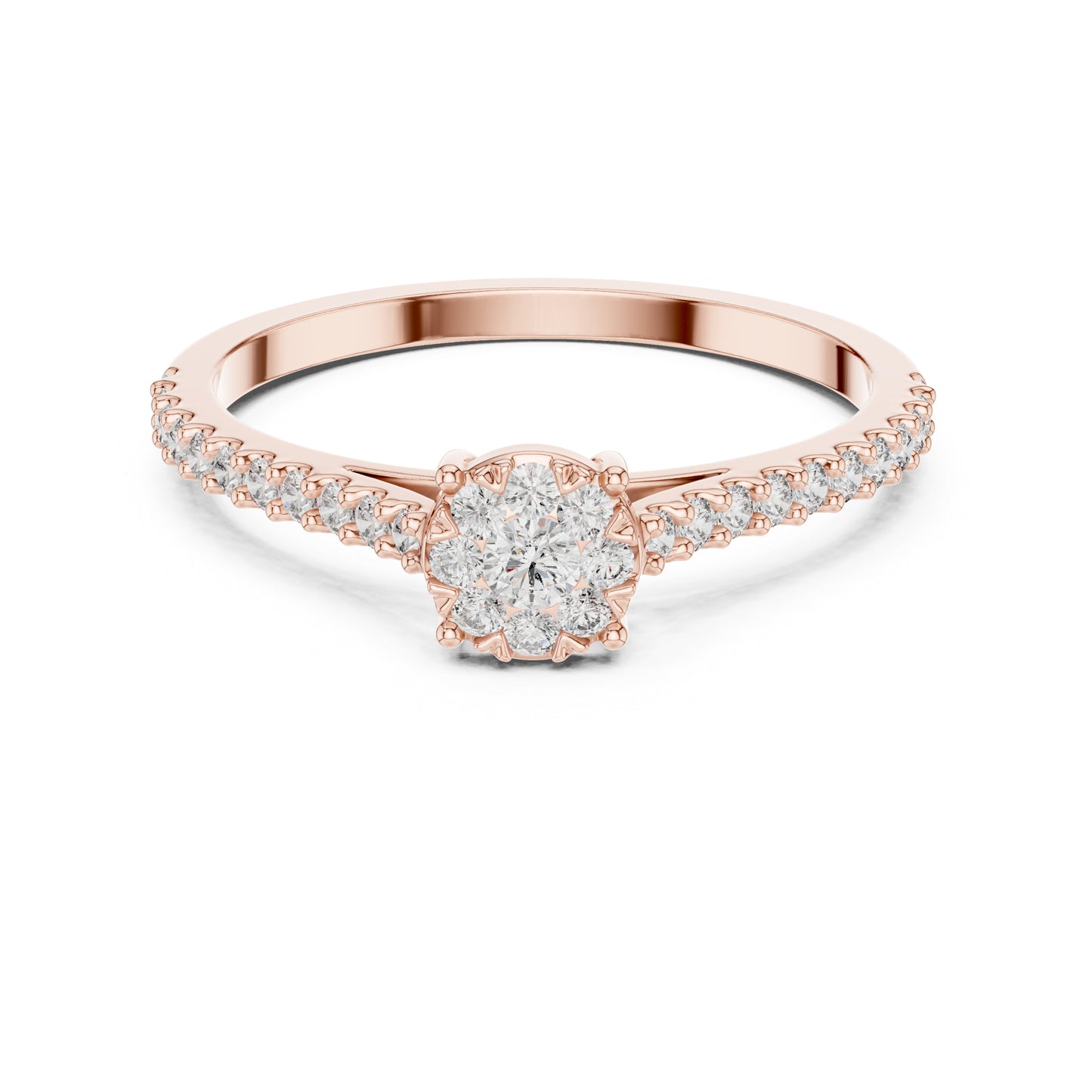 18K White Gold Round Lab-Grown Diamond Ring for Women | Everyday Wear | Pure Carat
