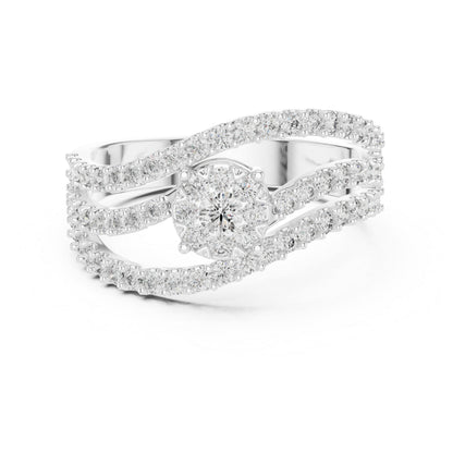 18K Yellow Gold Round Lab-Grown Diamond Ring for Women | Office Wear | Pure Carat
