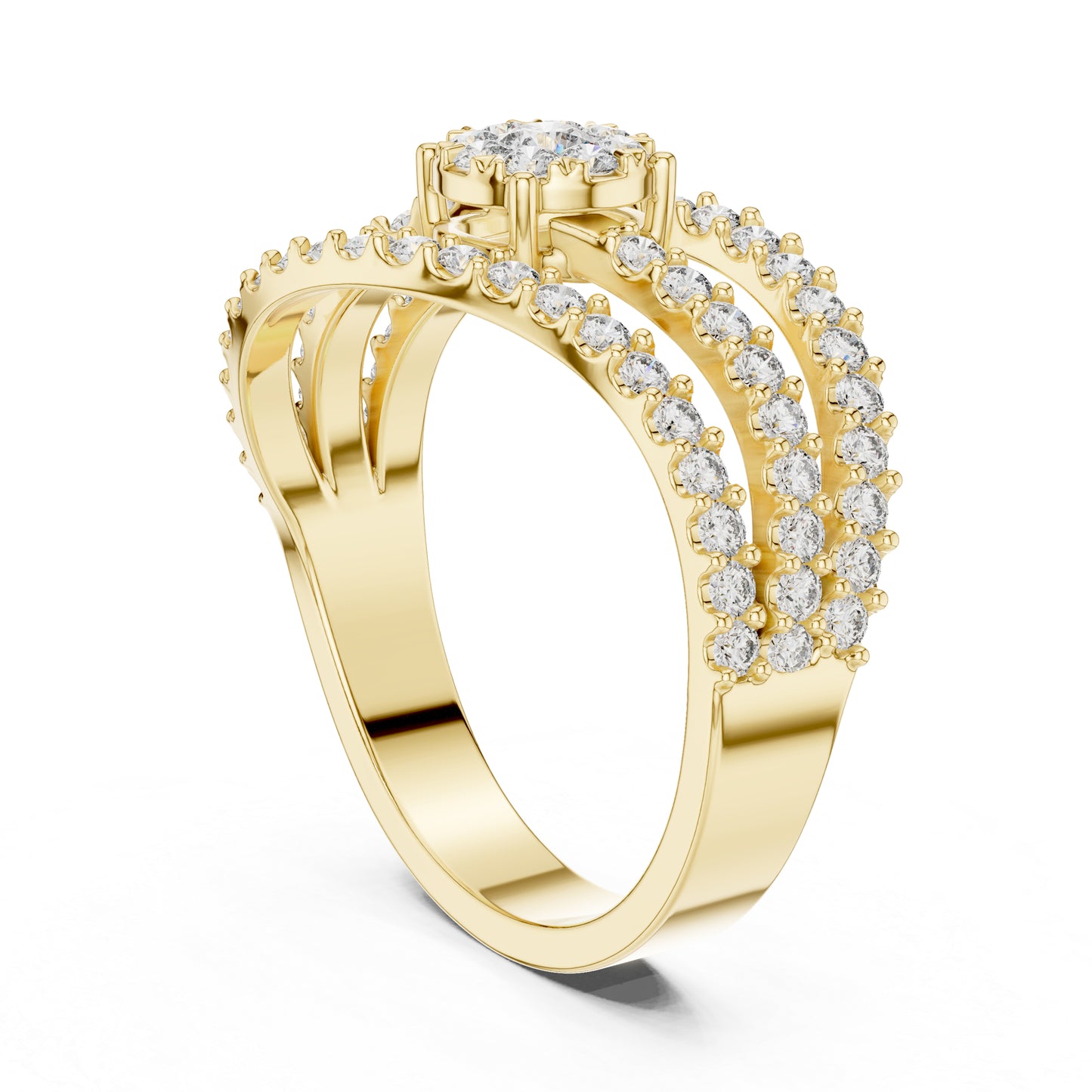 18K Yellow Gold Round Lab-Grown Diamond Ring for Women | Office Wear | Pure Carat