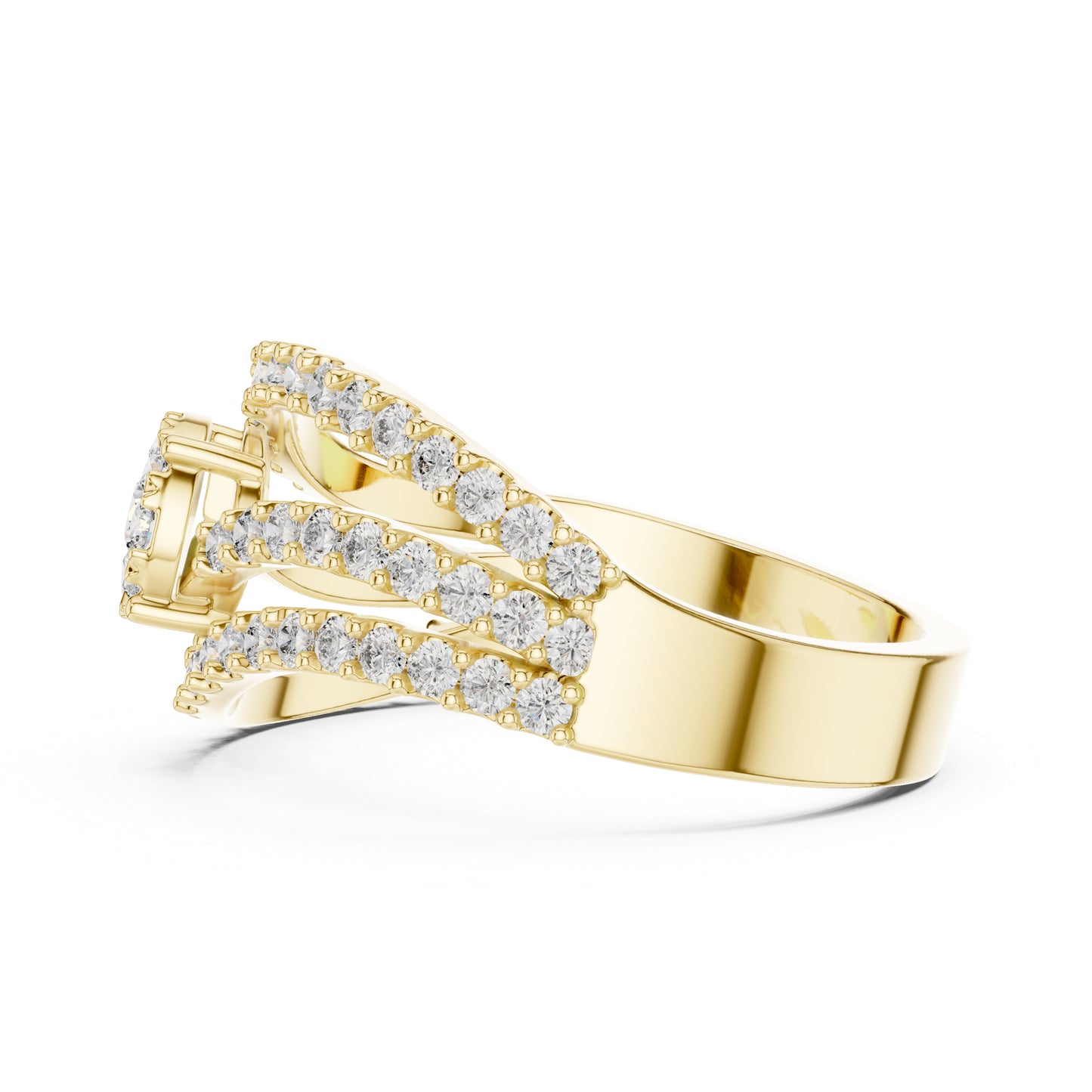 18K Yellow Gold Round Lab-Grown Diamond Ring for Women | Office Wear | Pure Carat
