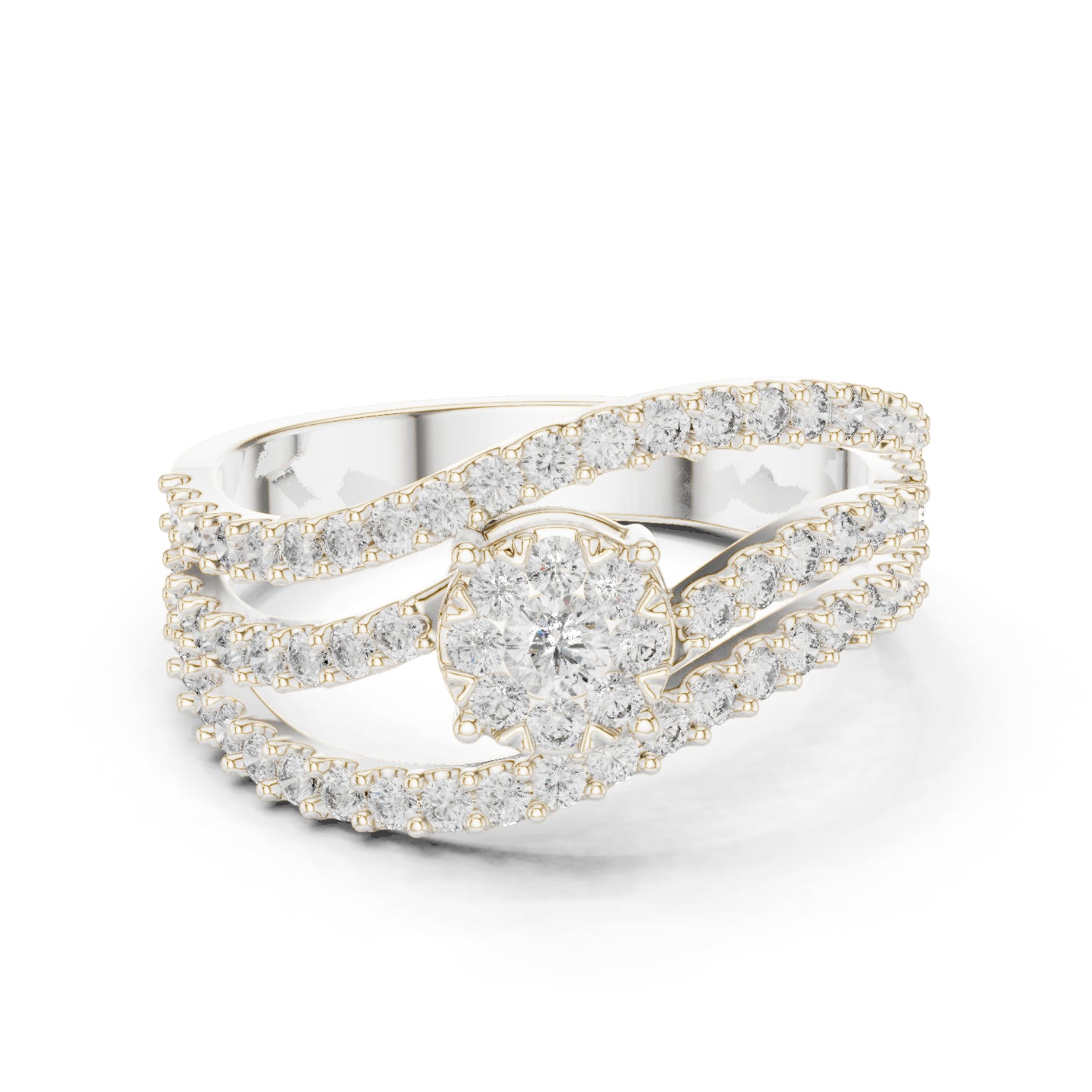 18K Yellow Gold Round Lab-Grown Diamond Ring for Women | Office Wear | Pure Carat
