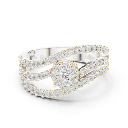 18K Yellow Gold Round Lab-Grown Diamond Ring for Women | Office Wear | Pure Carat