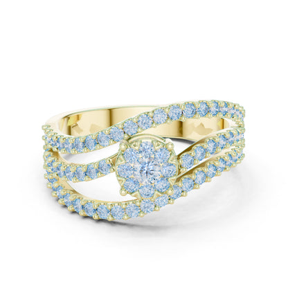18K Yellow Gold Round Lab-Grown Diamond Ring for Women | Office Wear | Pure Carat